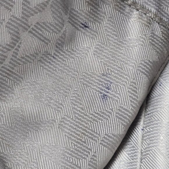 Michael Kors Pebbled Leather Shoulder Tote Bag Gray Taupe Silver Hardware Purse - Picture 11 of 16